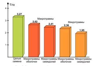 Механические повреждения семян сои