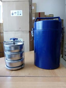 Термоса 3-х порционные 1,5 литров, миски нержавейка, корпус пластмасса, Болт.