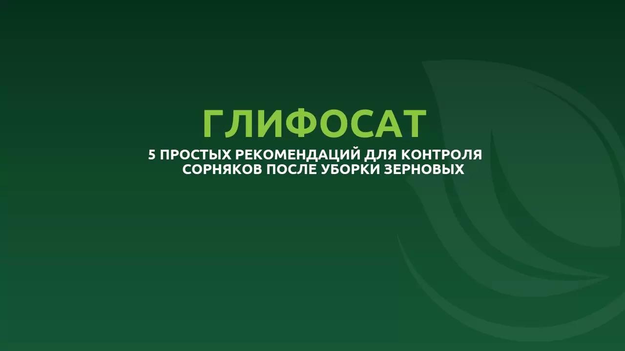 5 простых способ улучшить работу глифосата после уборки зерновых