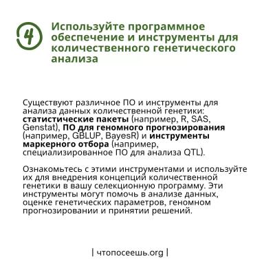 Интеграция концепций количественной генетики в селекционную программу.