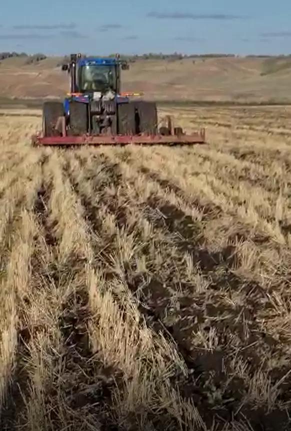 Прицепной щелеватель почвы КПП-7Щ с трактором  New Holland T9