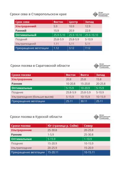 СЕВ ОЗИМОЙ ПШЕНИЦЫ – СРОКИ
