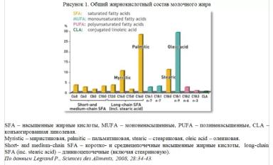 Кратко о жирных кислотах в молоке и молочных продуктах