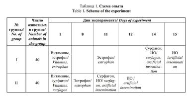 Сравнение схем синхронизации половой охоты на казахской белоголовой породе КРС