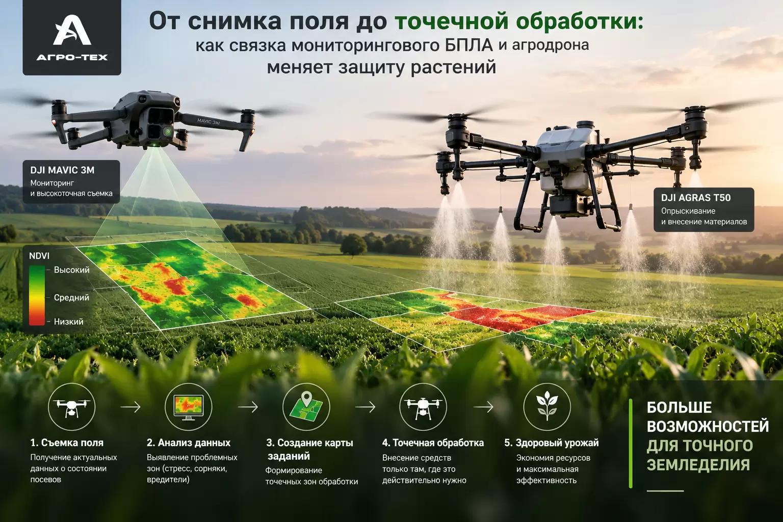 От снимка поля до точечной обработки - все про агродроны и как их применять