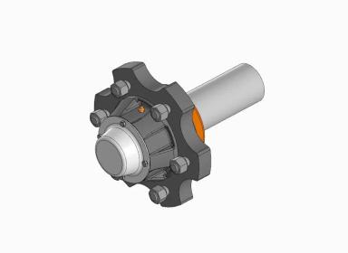 Ступица с осью в сборе на 6 шпилек