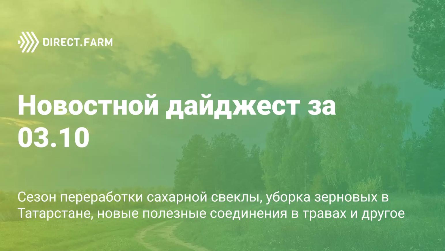 Новостной дайджест за 03.10