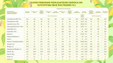 Качественные показатели силоса из кукурузы