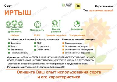 Иртыш - сорт подсолнечника