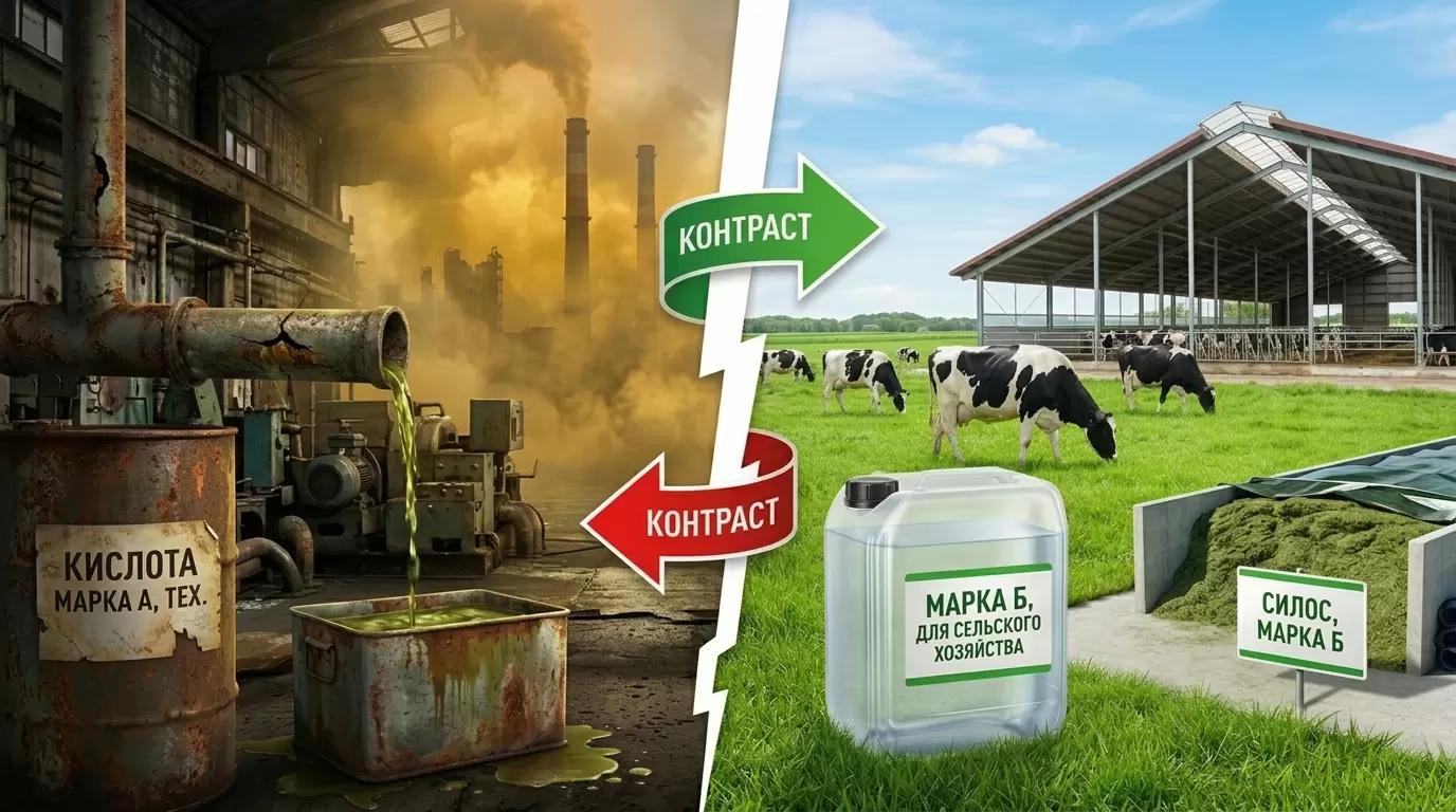 Почему техническая кислота не подходит для кормозаготовки?