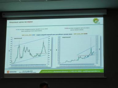 Слайд 8. Мировые цены на зерно.