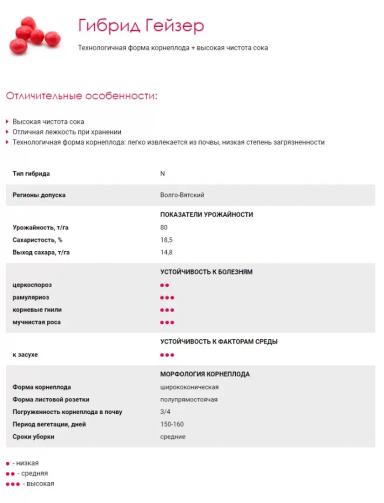 Гейзер гибрид сахарной свеклы