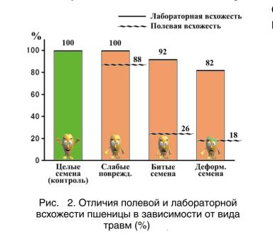 Влияние травмирования семян на их посевные качества