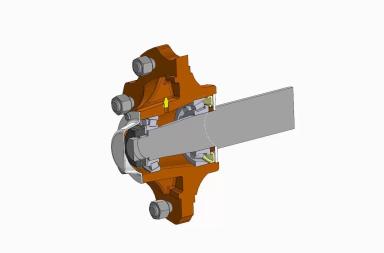 Ступица с осью в сборе на 8 шпилек