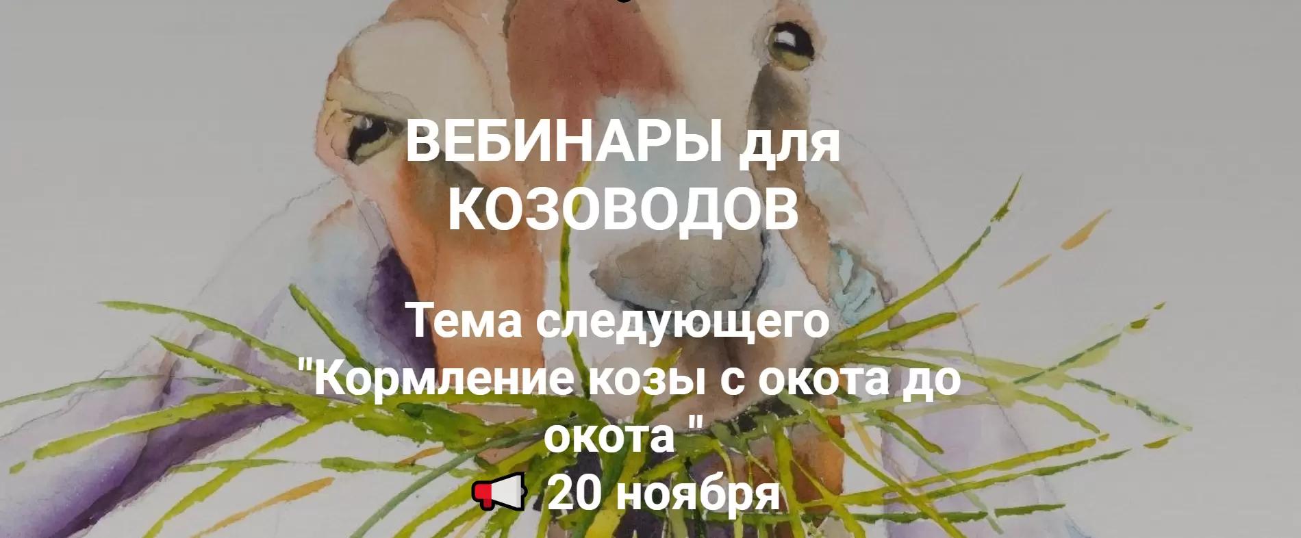 Вебинар о Козоводстве( и регистрация на новый 🔽)