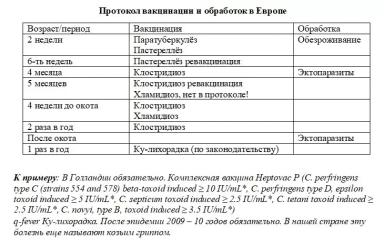 Основные ветеринарные обработки молочных коз