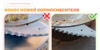 Износ ножей кормосмесителя