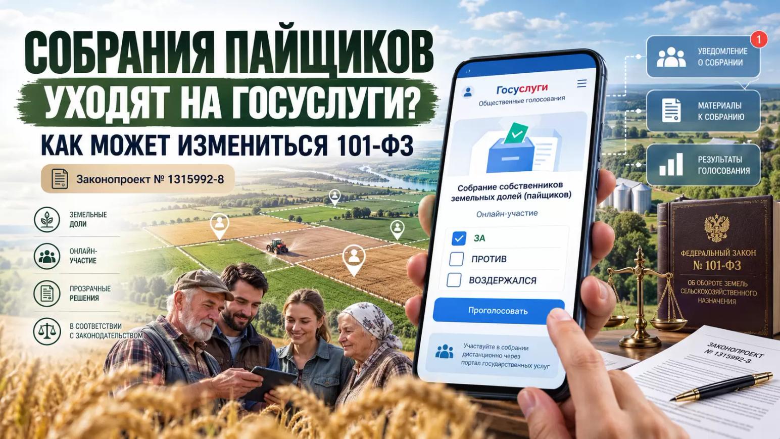 📲 СОБРАНИЯ ПАЙЩИКОВ УХОДЯТ НА ГОСУСЛУГИ? КАК МОЖЕТ ИЗМЕНИТЬСЯ 101-ФЗ