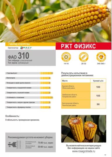 Физикс гибрид кукурузы