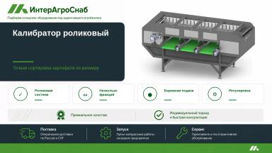 Роликовый калибратор для картофеля, лука и овощей