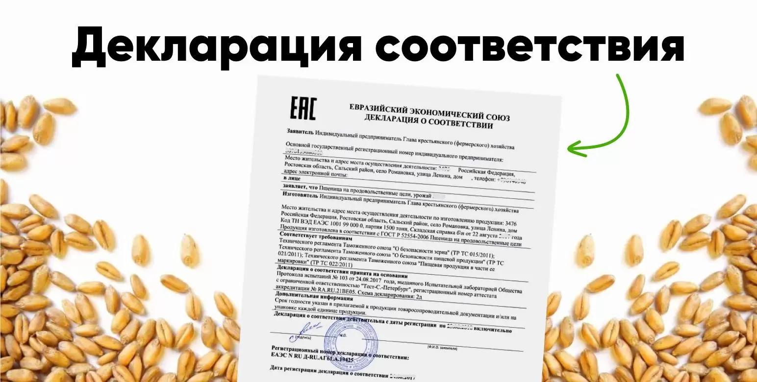 Декларация о соответствии на зерно. Что это? Как получить?