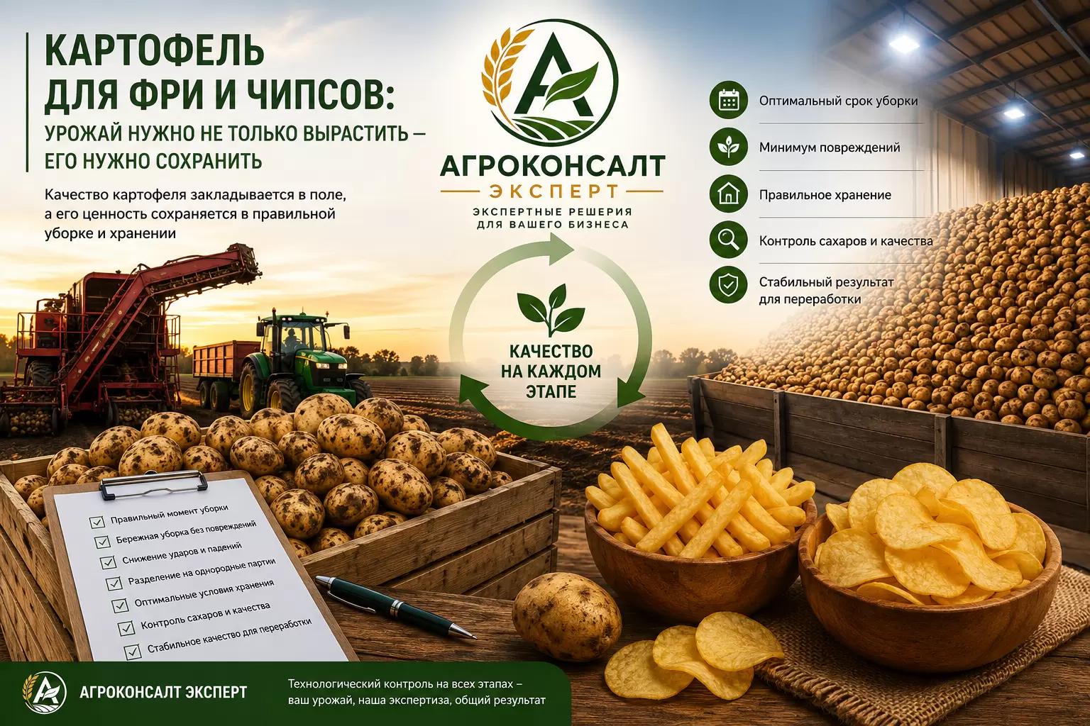 Картофель для фри и чипсов: качество решается при хранении