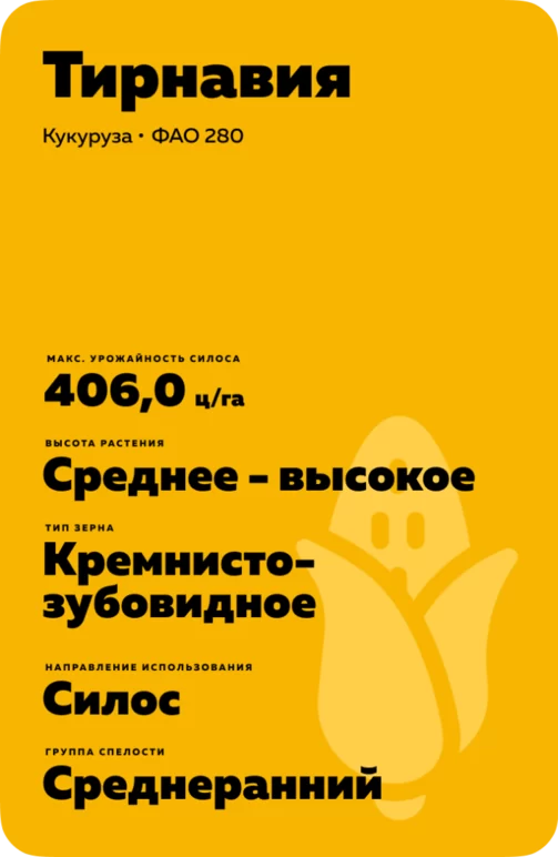 Тирнавия (TIRNAVIA) гибрид кукурузы