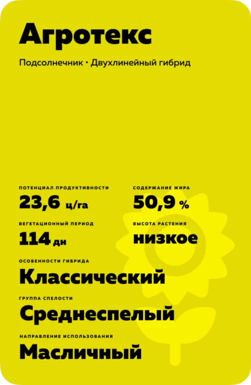 Агротекс гибрид подсолнечника