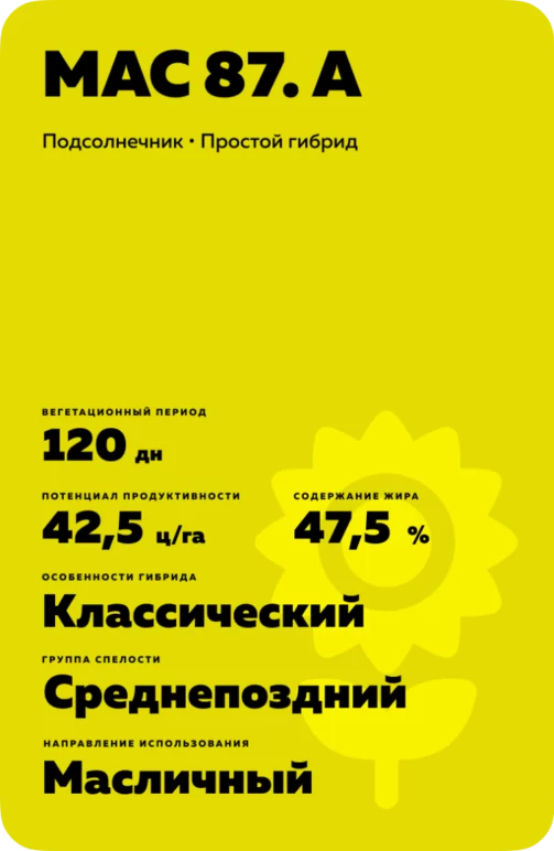 МАС 87. А - подсолнечник