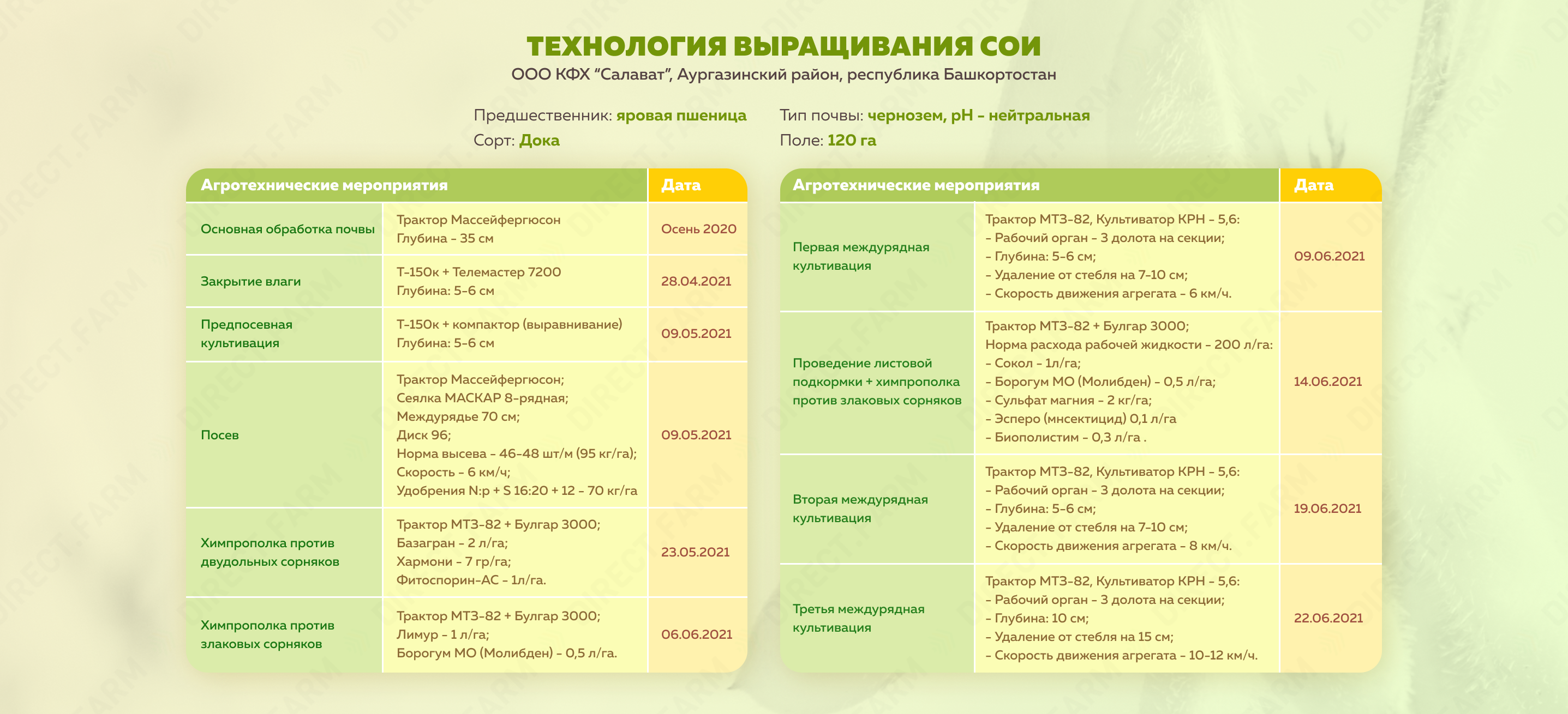 Технология выращивания сои в условиях Республики Башкортостан