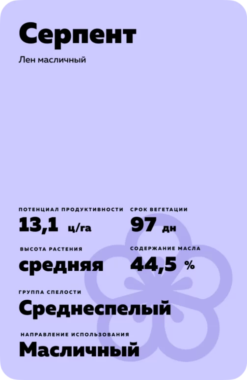 Серпент (SERPENT) сорт льна масличного