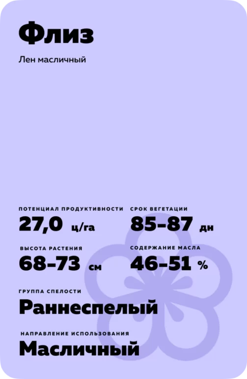 Флиз сорт льна масличного