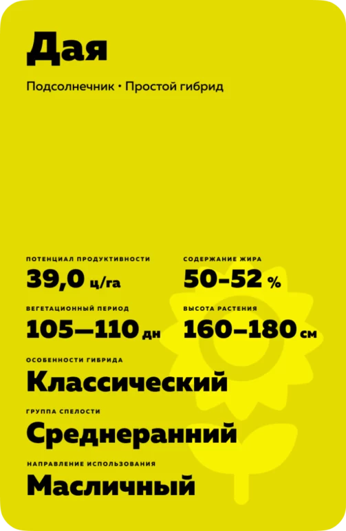 Дая гибрид подсолнечника