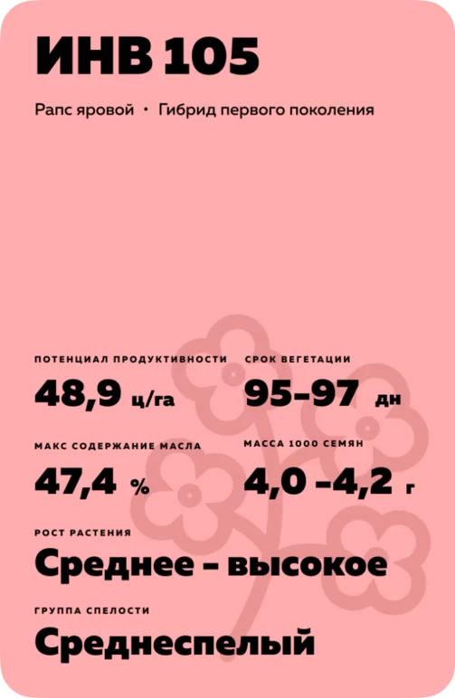 ИНВ 105 (INV105) рапс яровой