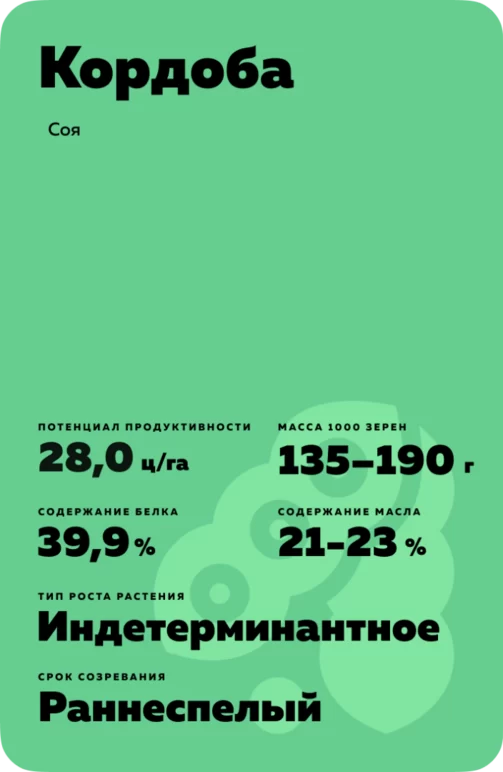 Кордоба (CORDOBA) сорт сои