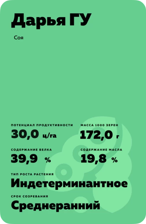 Дарья ГУ сорт сои