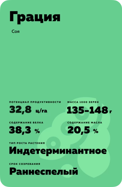 Грация сорт сои