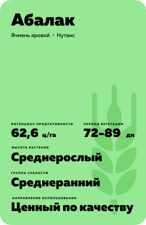 Абалак сорт ярового ячменя