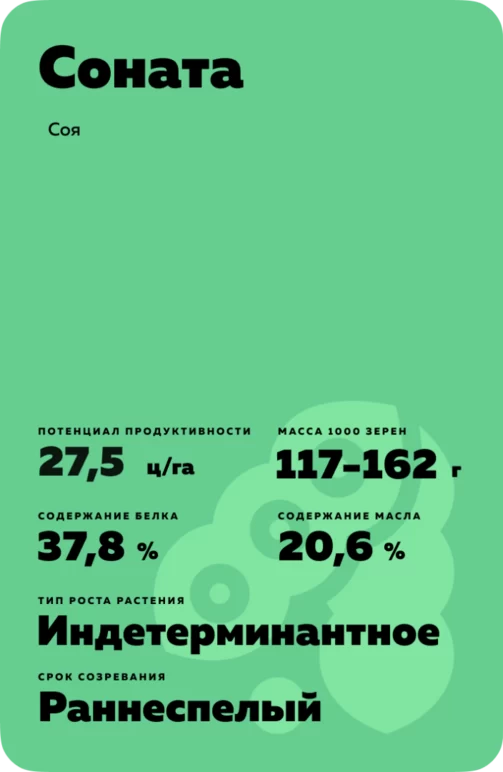 Соната сорт сои