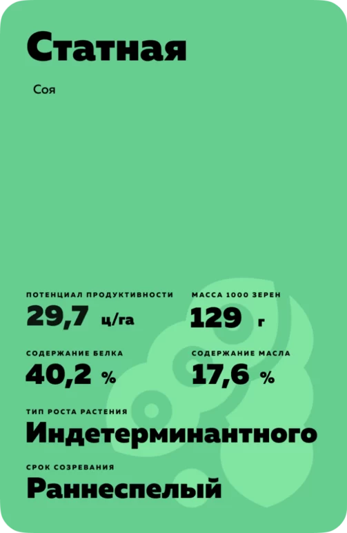 Статная сорт сои