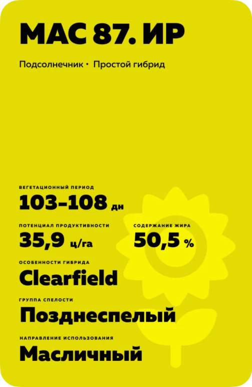 МАС 87. ИР подсолнечник
