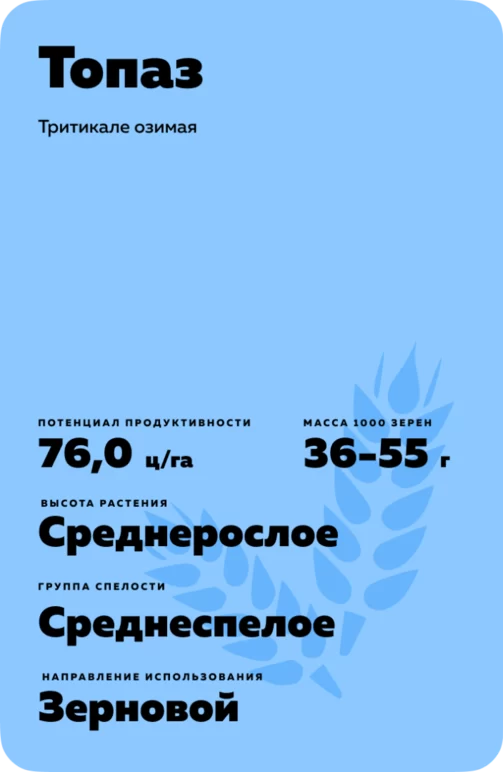Топаз озимая тритикале