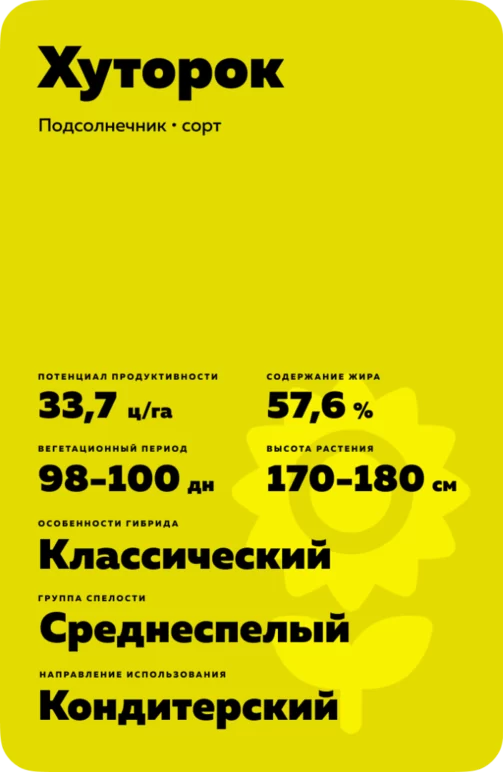 Хуторок сорт подсолнечника
