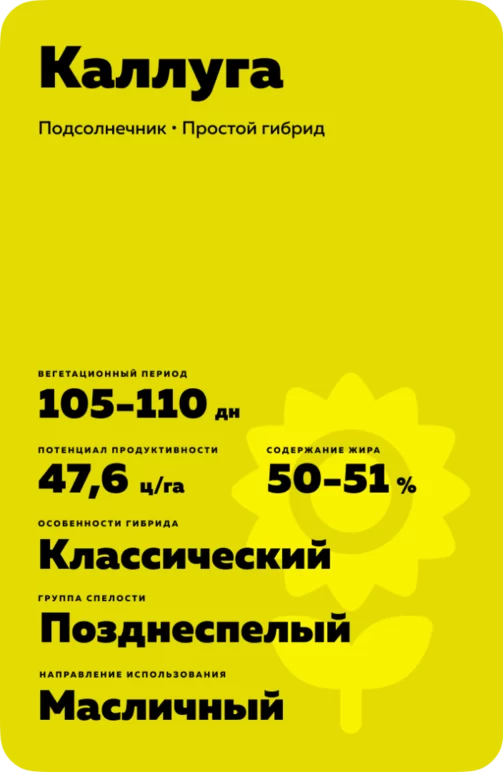Каллуга (KALLUGA) подсолнечник