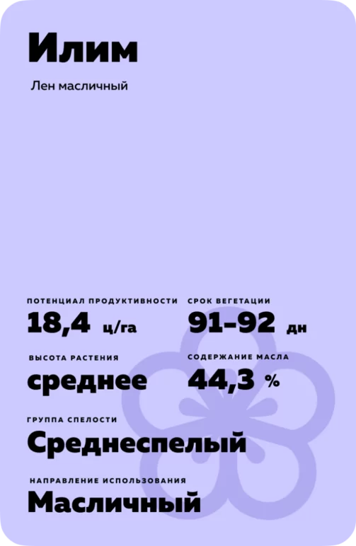 Илим сорт льна масличного