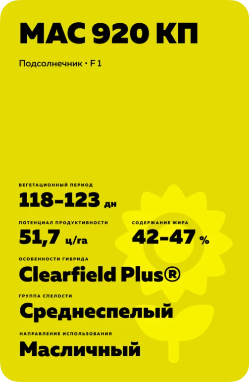 МАС 920 КП (MAS 920CP) подсолнечник